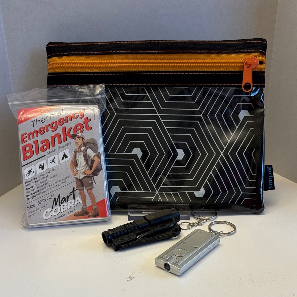 Simple Black and Orange Survival Kit
